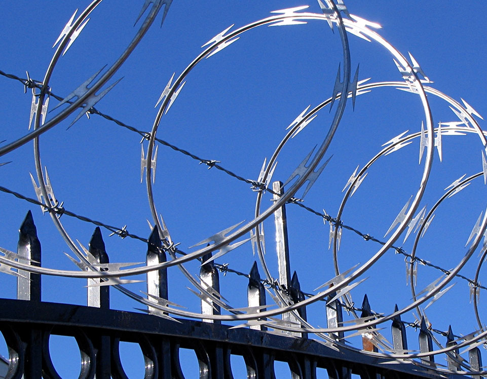 razor wire fiber optic fence security systems